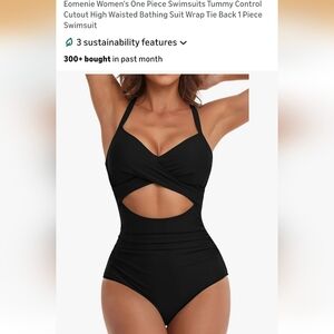 Eomenie Black Cutout One-Piece Swimsuit
